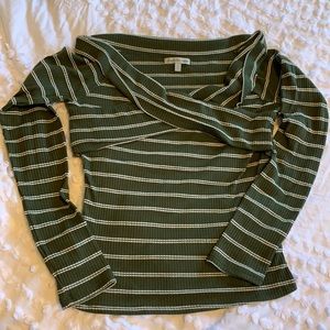 Green and white shirt